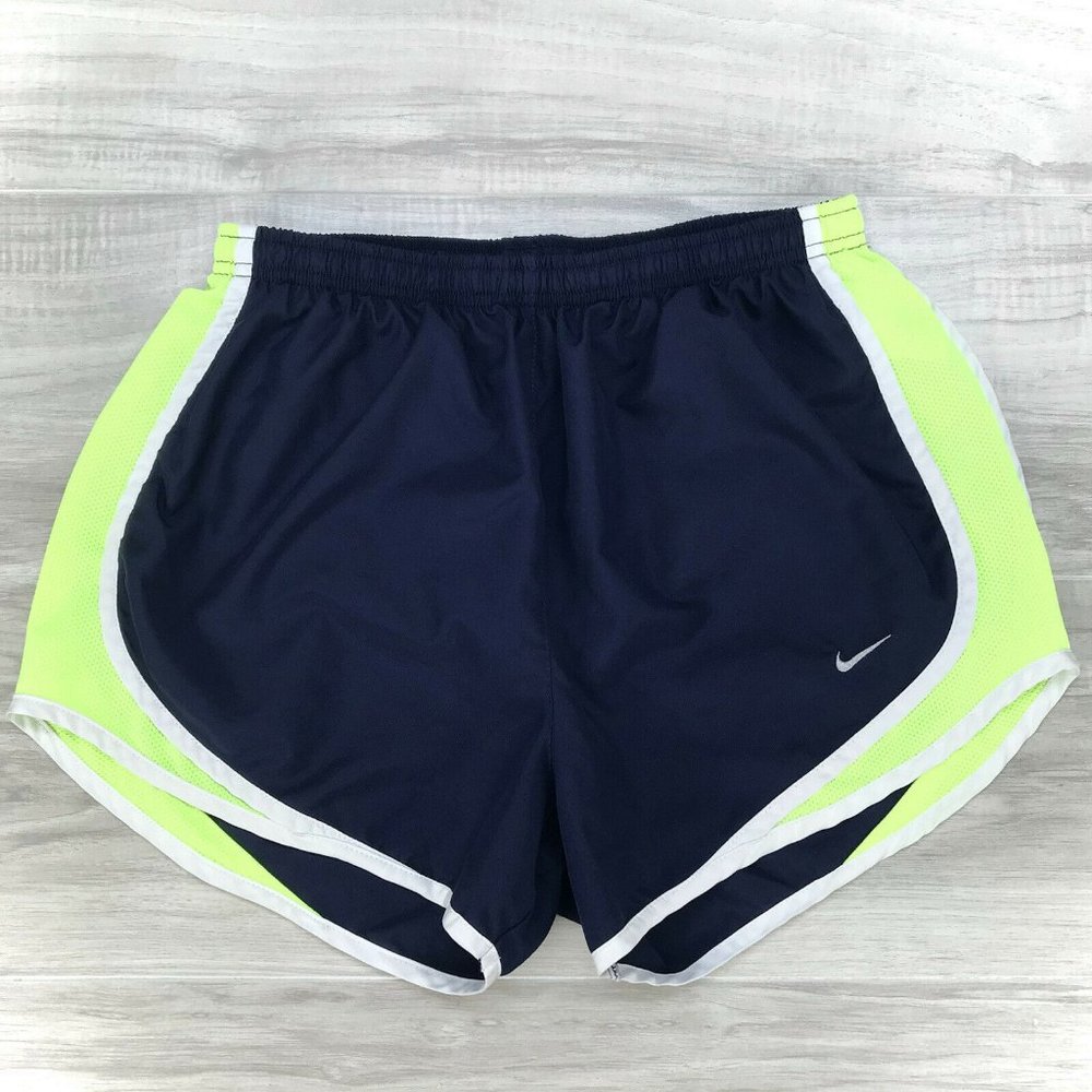 Nike Dri-Fit Women's Blue Green Tempo Running Athletic Shorts Size Medium